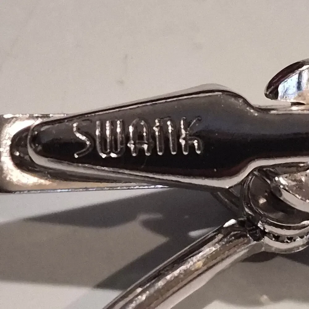 Vintage Swank Silver Tie Clip Loop Mid Century MCM Dapper Retro Mens Accessory